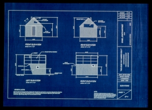 The House America Built, 2004 Four architectural blueprints 45 x 57 1/4 inches each